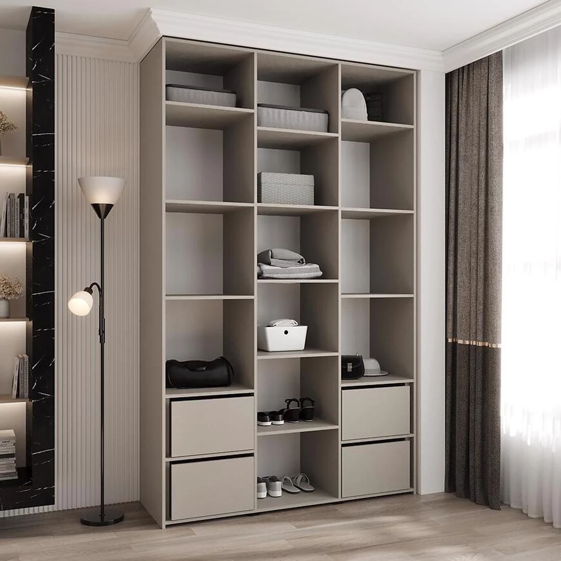 Como 2-150 ormar 50x150x245,5 cm bela/crna