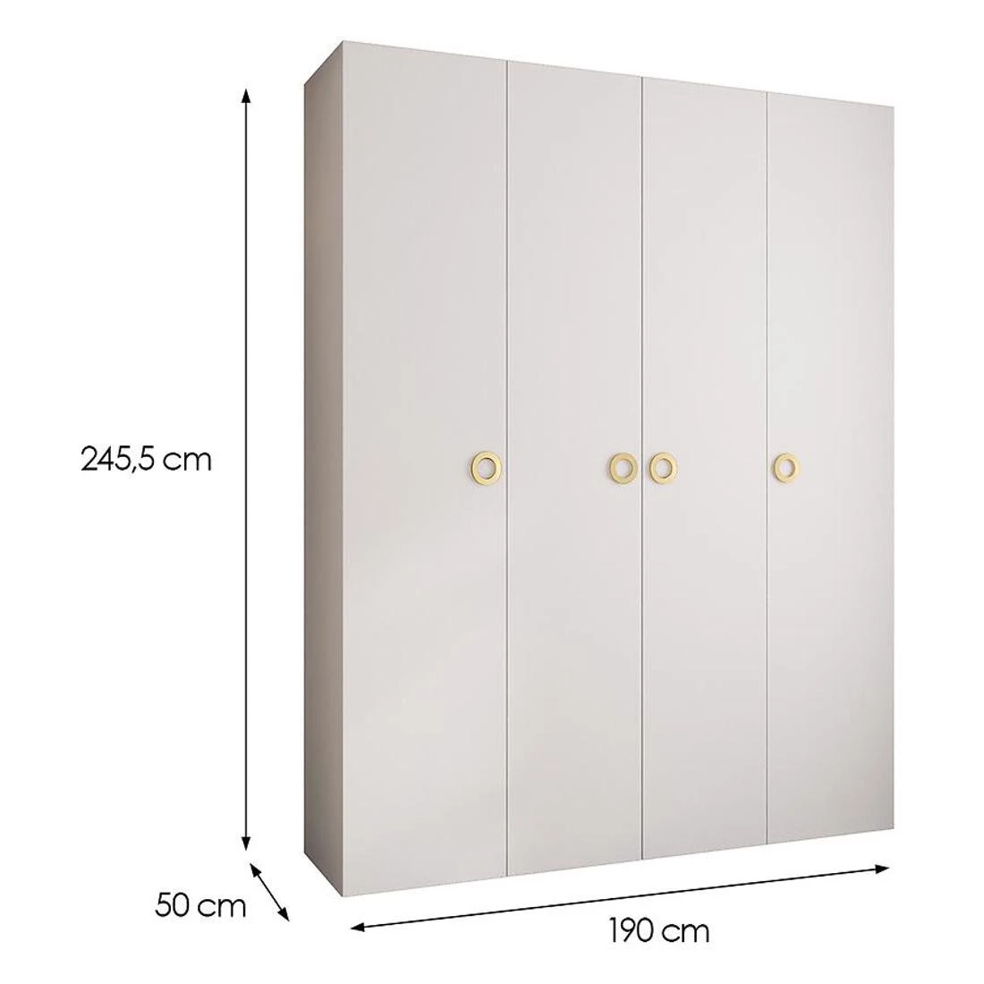 Como 1-190 ormar 50x190x245,5 cm bela/zlatna