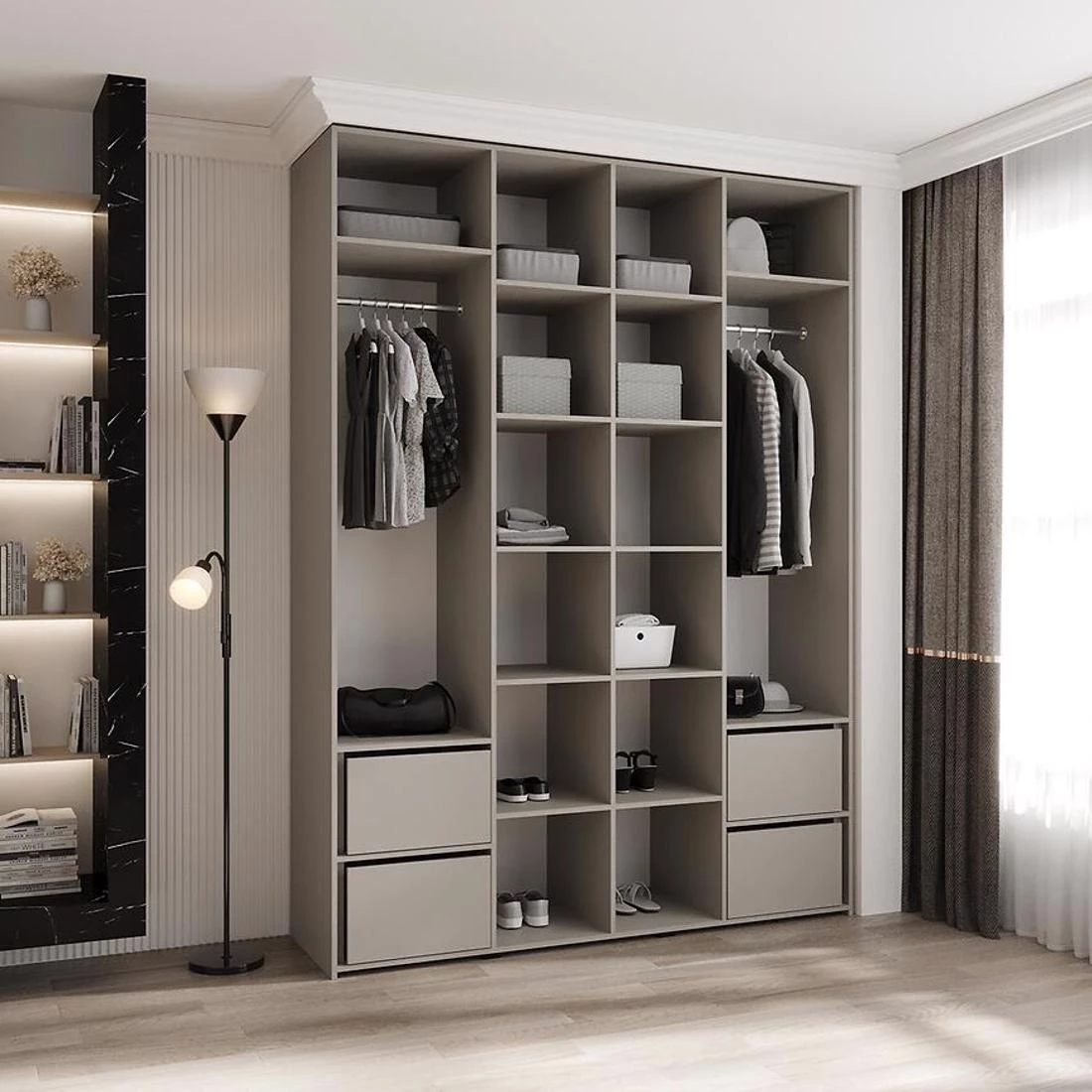 Como 1-180 ormar 50x180x245,5 cm kašmir/zlatna