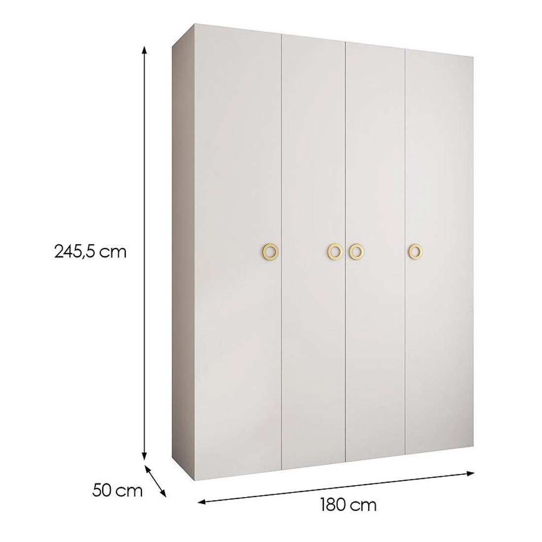 Como 1-180 ormar 50x180x245,5 cm bela/zlatna