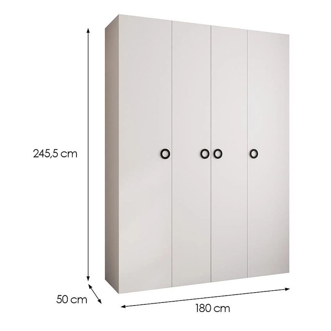 Como 1-180 ormar 50x180x245,5 cm bela/crna