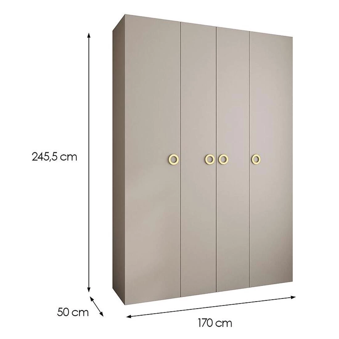 Como 1-170 ormar 50x170x245,5 cm kašmir/zlatna