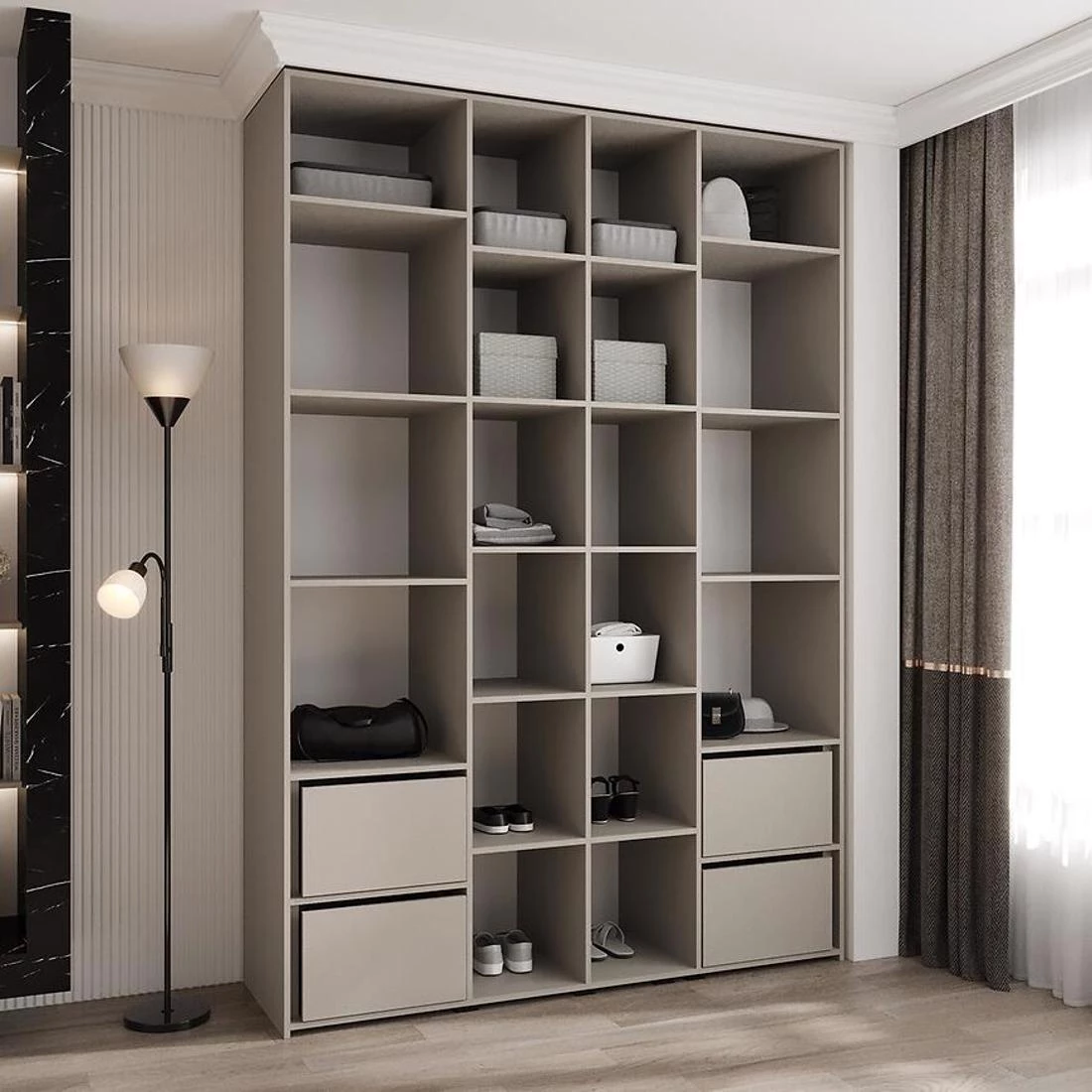 Como 1-170 ormar 50x170x245,5 cm kašmir/crna