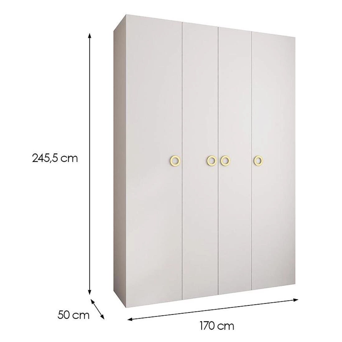 Como 1-170 ormar 50x170x245,5 cm bela/zlatna