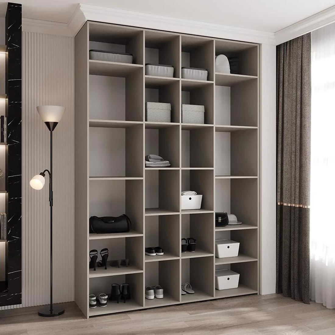 Como 1-170 ormar  50x170x245,5 cm bela/crna