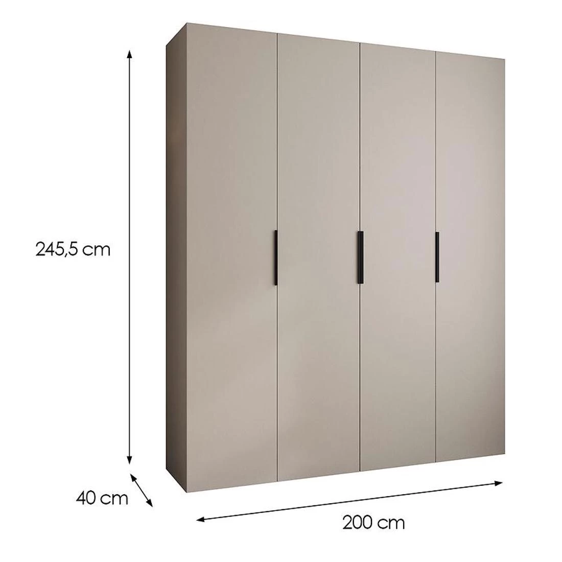 Como 4-200 ormar 40x200x245,5 cm kašmir/crna