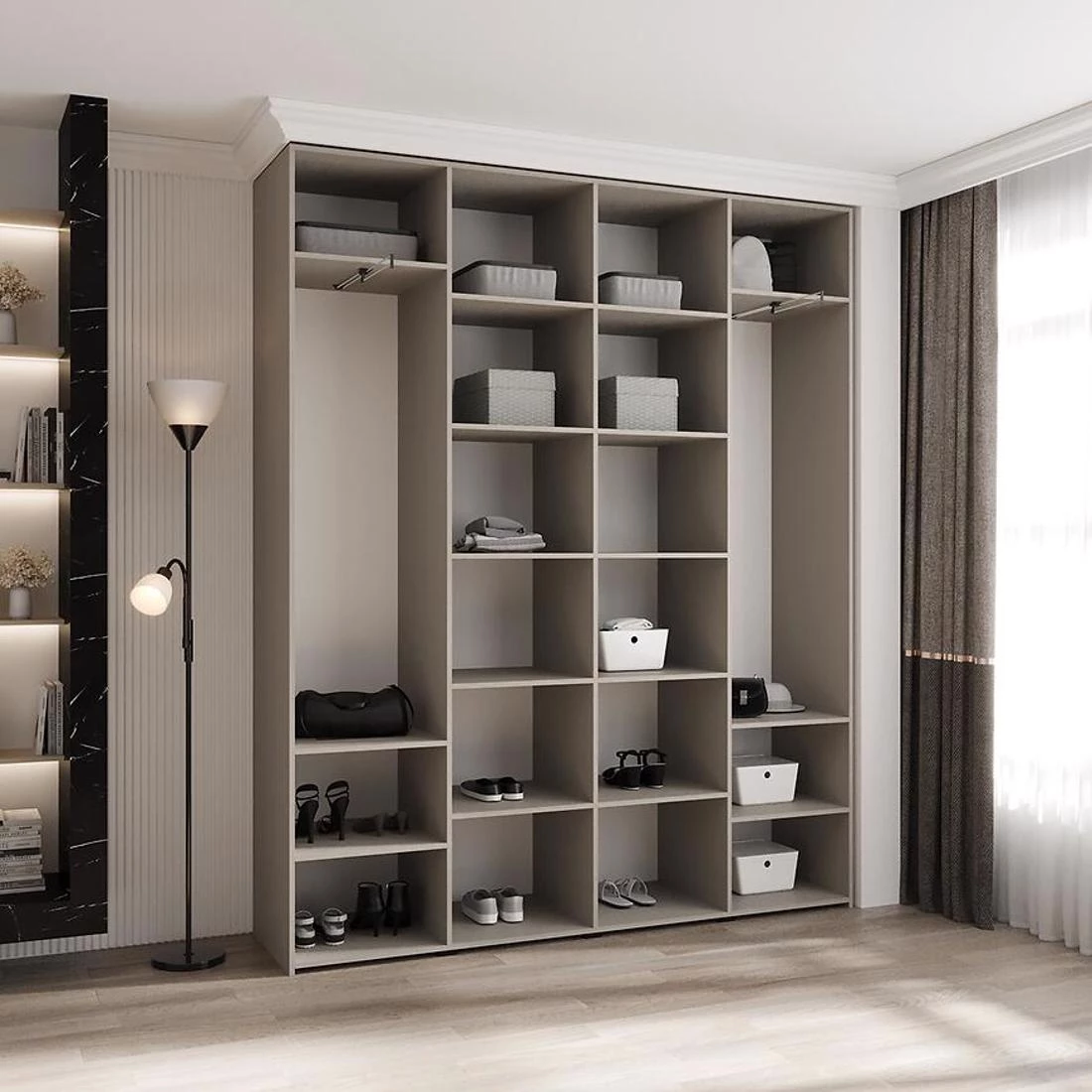 Como 4-200 ormar 40x200x245,5 cm kašmir/crna