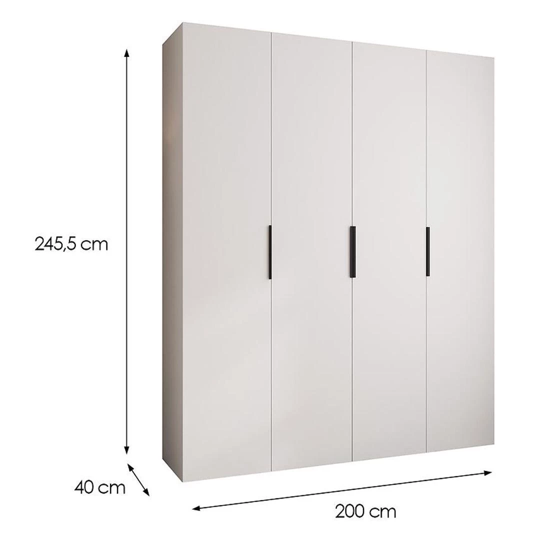 Como 4-200 ormar 40x200x245,5 cm belo/crni