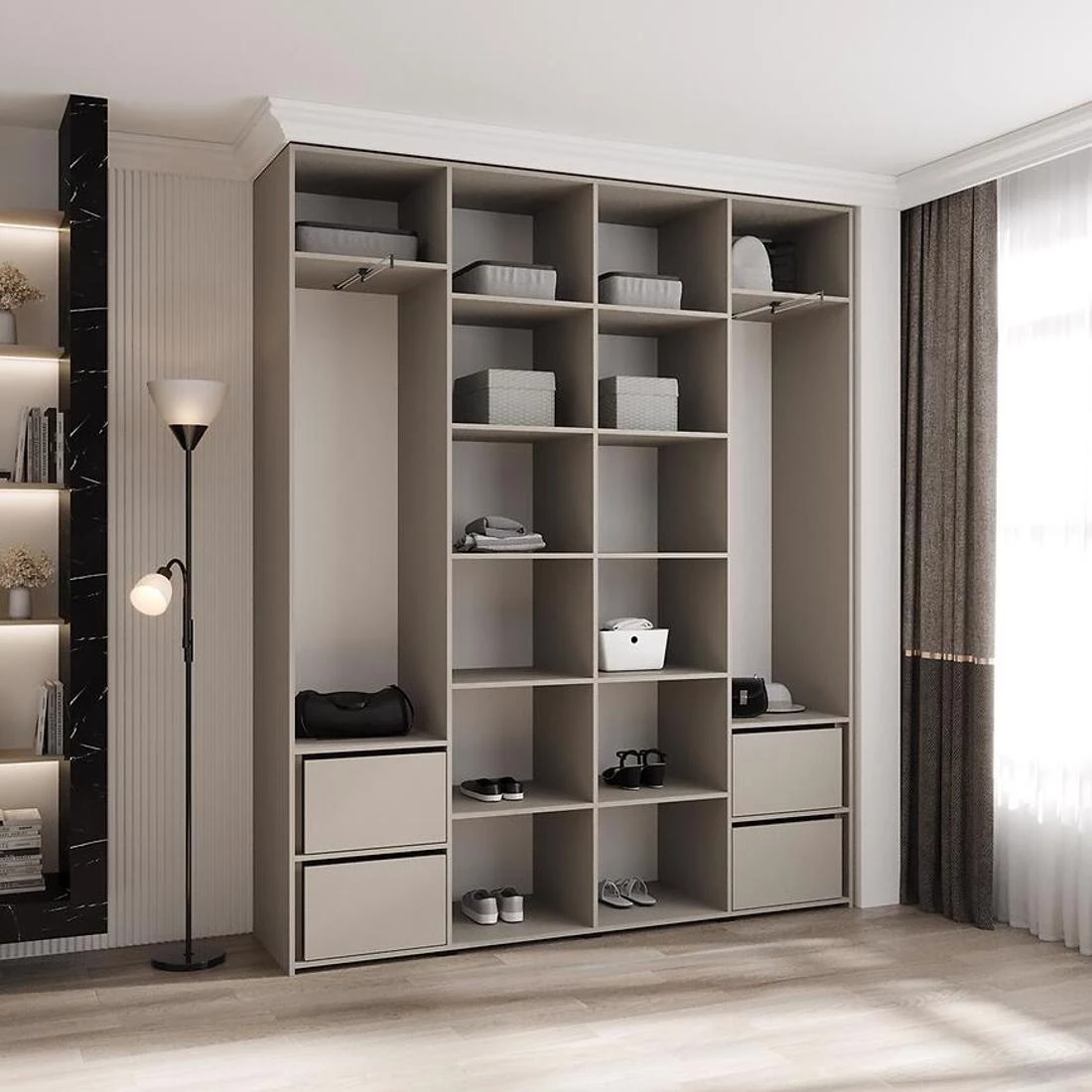 Como 4-200 ormar 40x200x245,5 cm belo/crni
