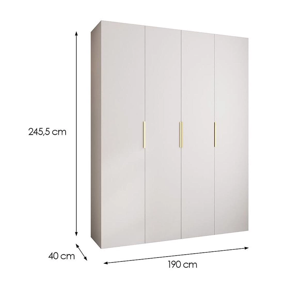 Como 4-190 ormar 40x190x245,5 cm bijeli/zlatni
