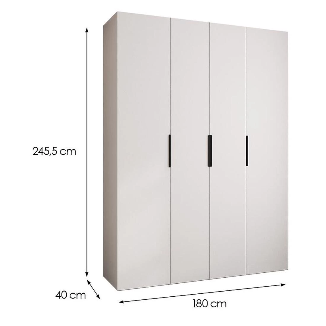 Como 4-180 ormar 40x180x245,5 cm belo/crni