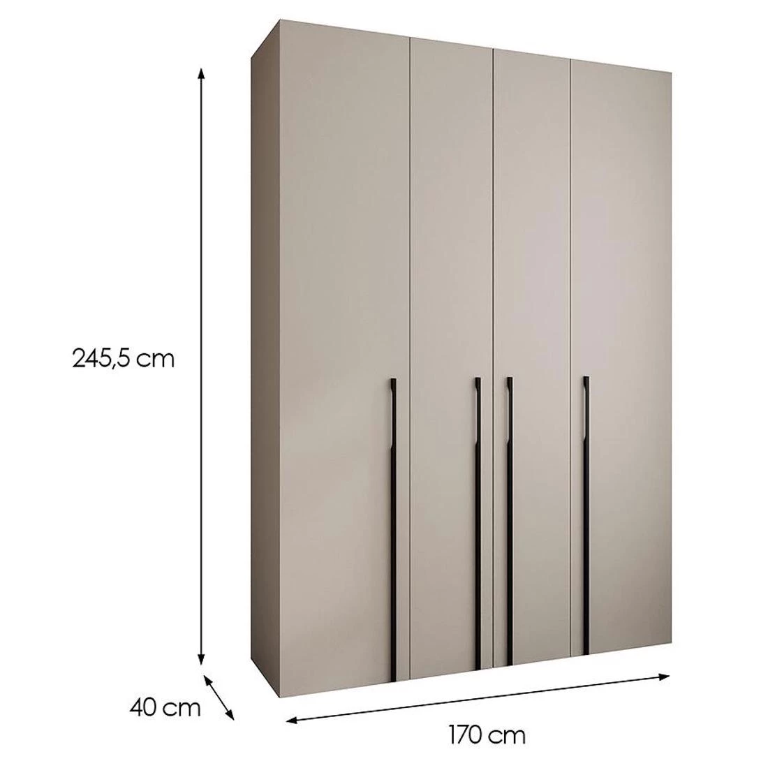Como 3-170 ormar  40x170x245,5 cm kašmir/crna