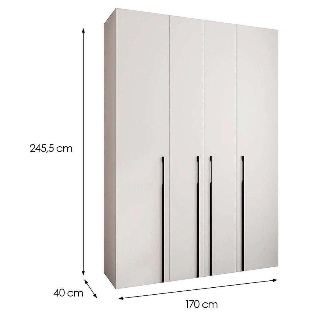 Como 3-170 ormar 40x170x245,5 cm bela/crna