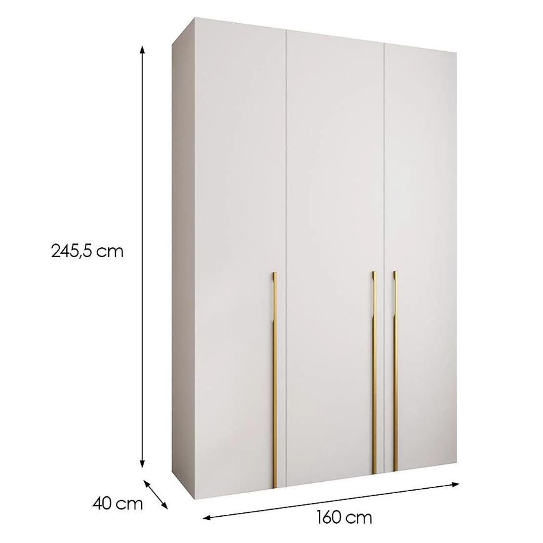 Como 3-160 ormar 40x160x245,5 cm bela/zlatna