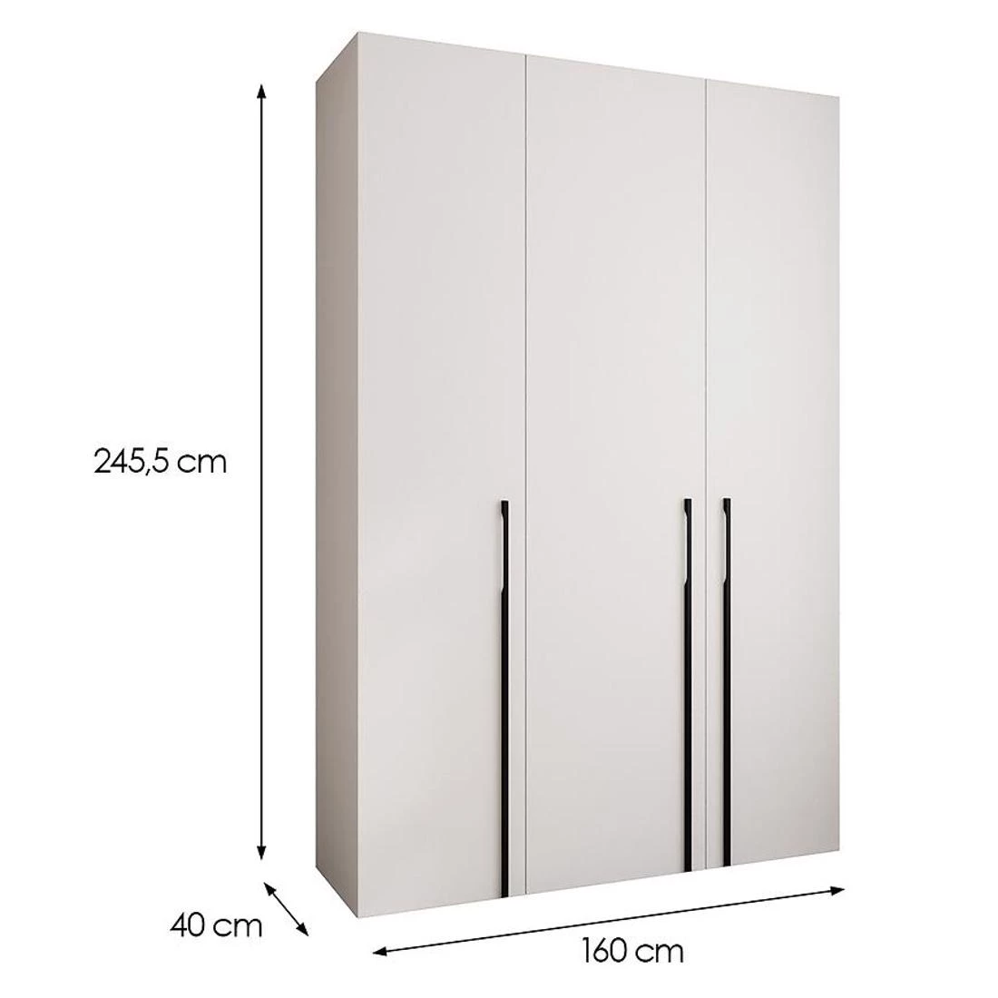 Como 3-160 ormar 40x160x245,5 cm belo/crni