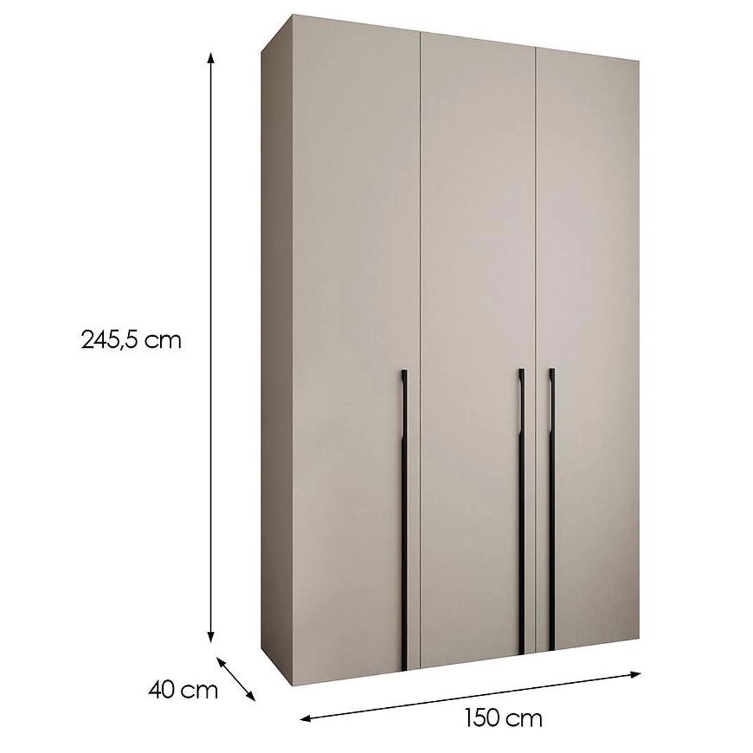 Como 3-150 ormar 40x150x245,5 cm kašmir/crna