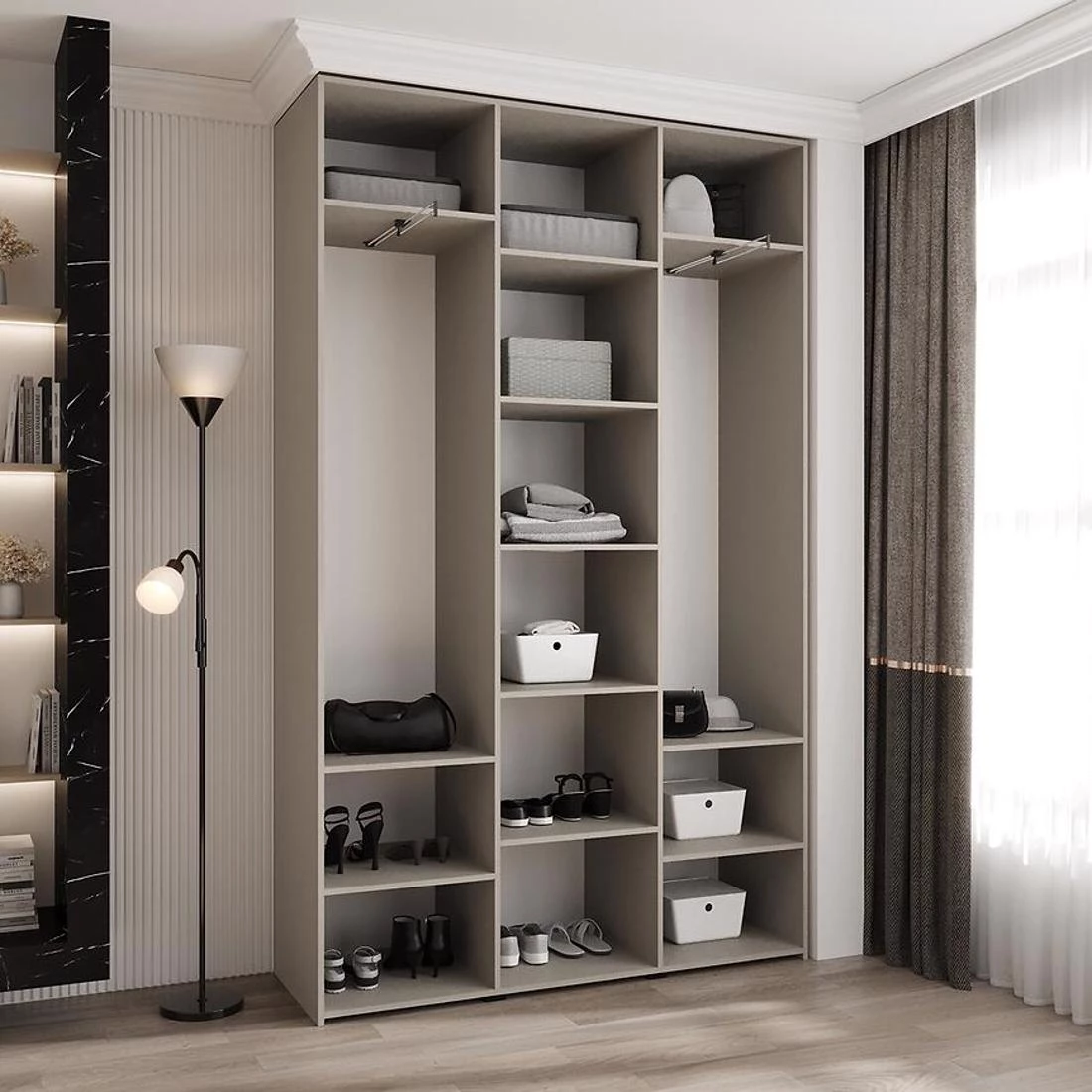 Como 3-150 ormar 40x150x245,5 cm kašmir/crna