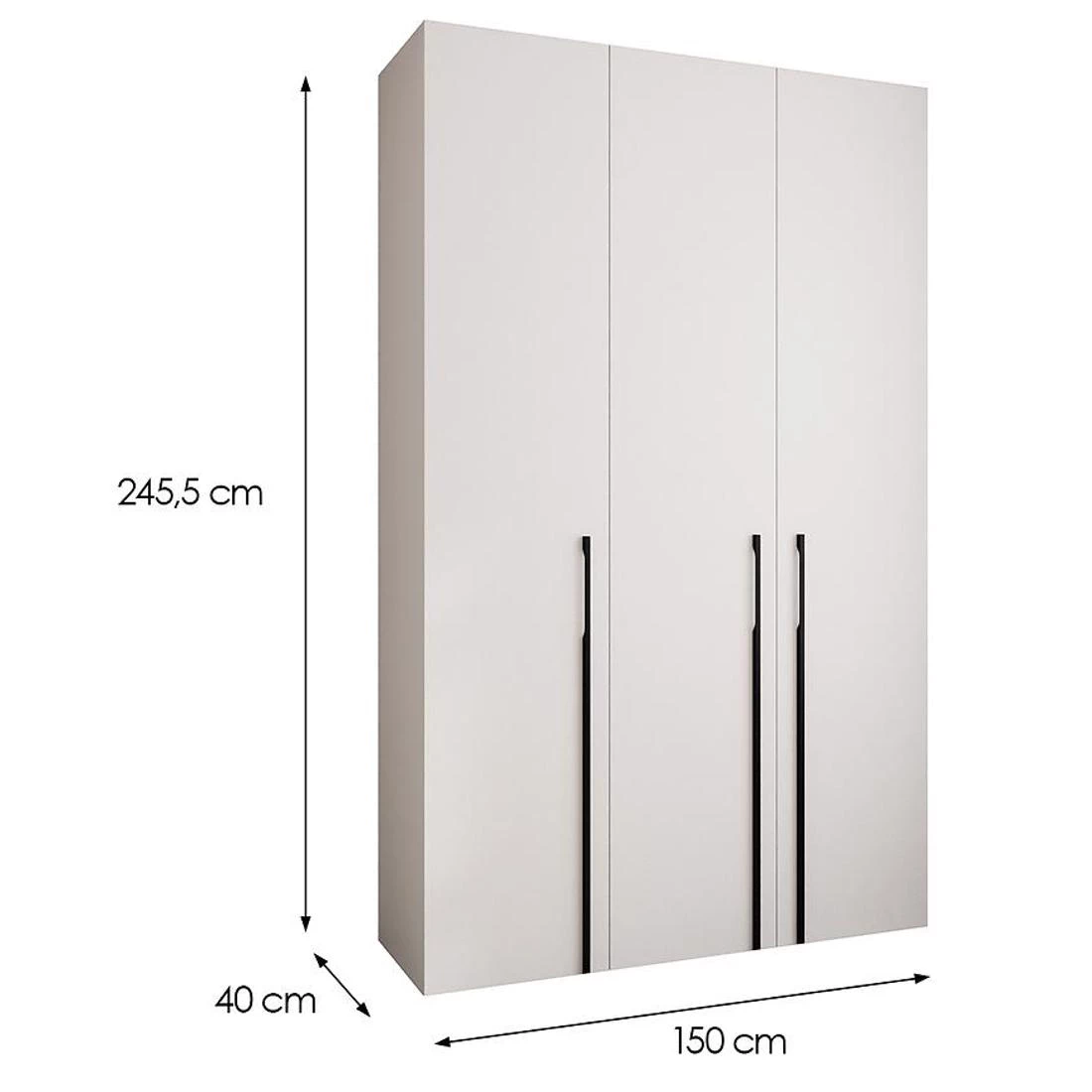 Como 3-150 ormar 40x150x245,5 cm bela/crna