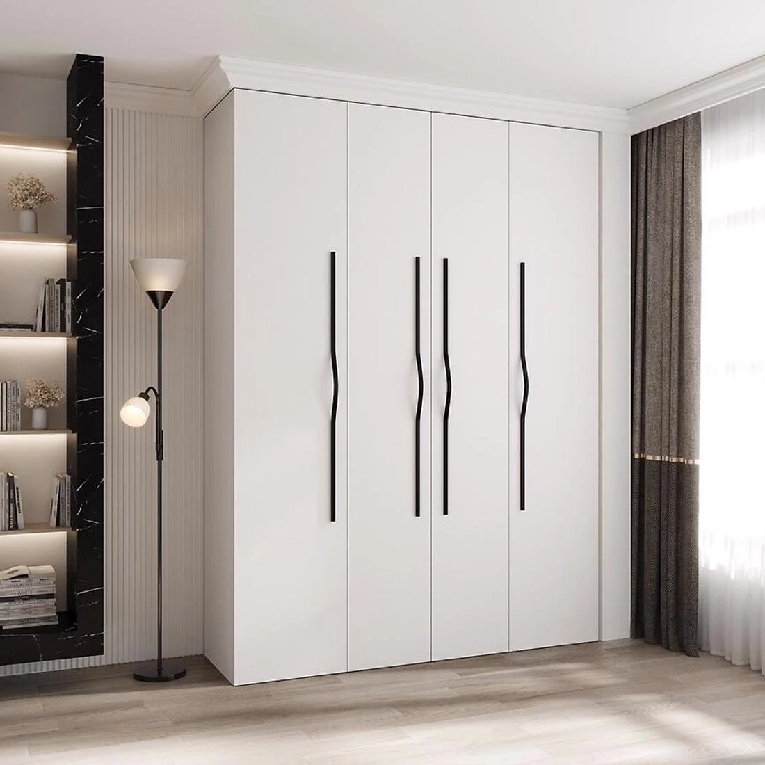 Como 2-180 ormar  40x180x245,5 cm  bela/crna