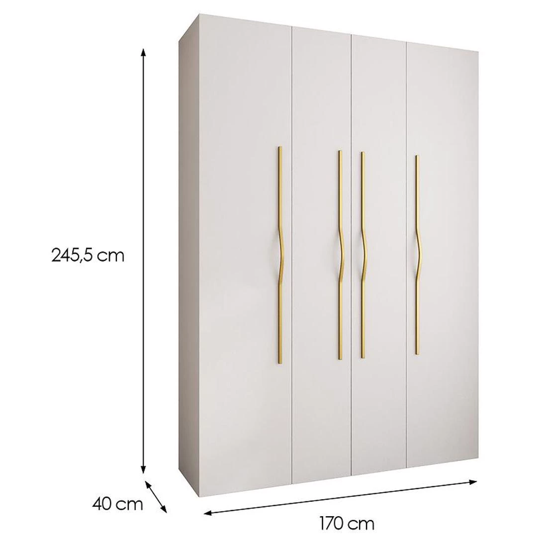 Como 2-170 ormar 40x170x245,5 cm bela/zlatna