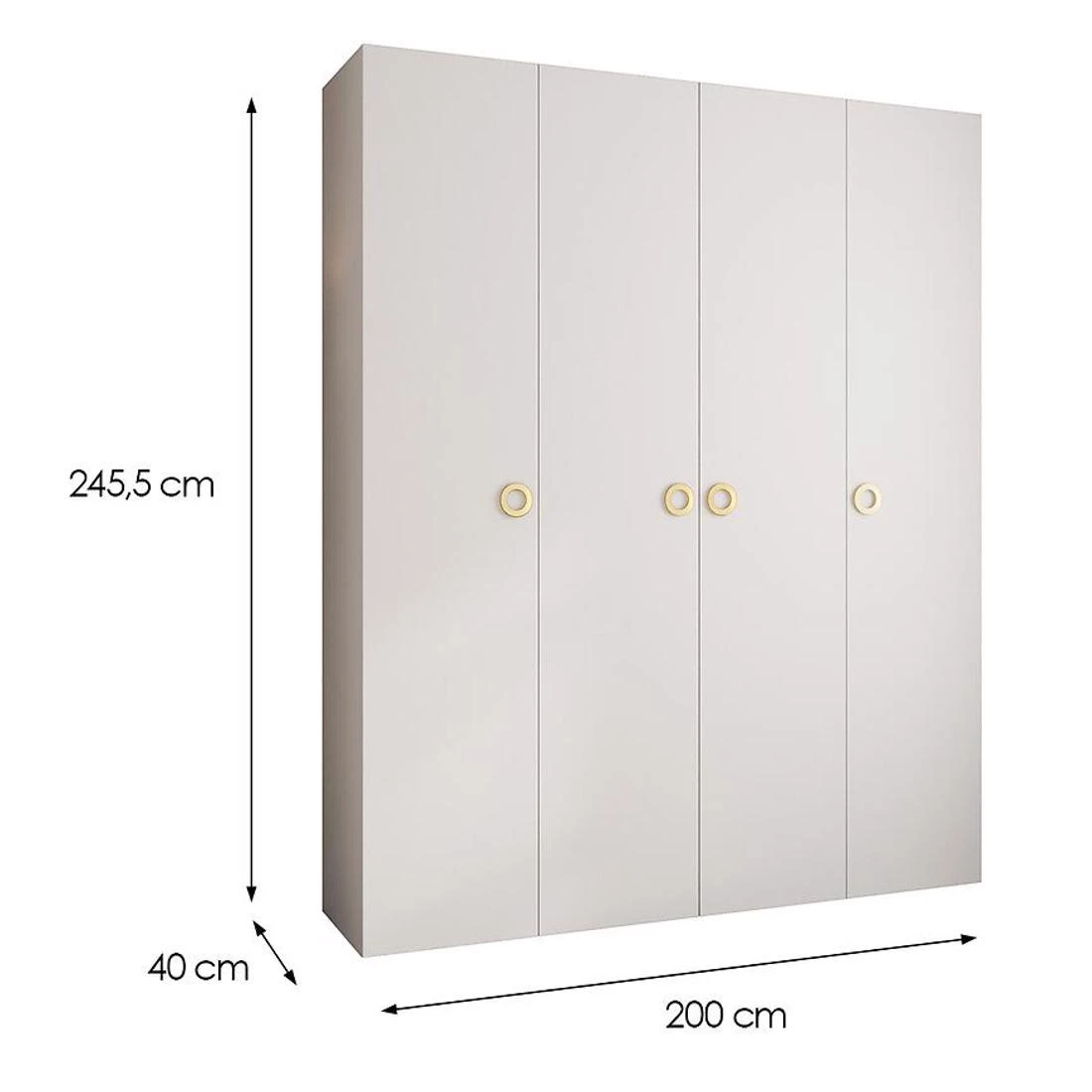 Como 1-200 ormar 40x200x245,5 cm bela/zlatna