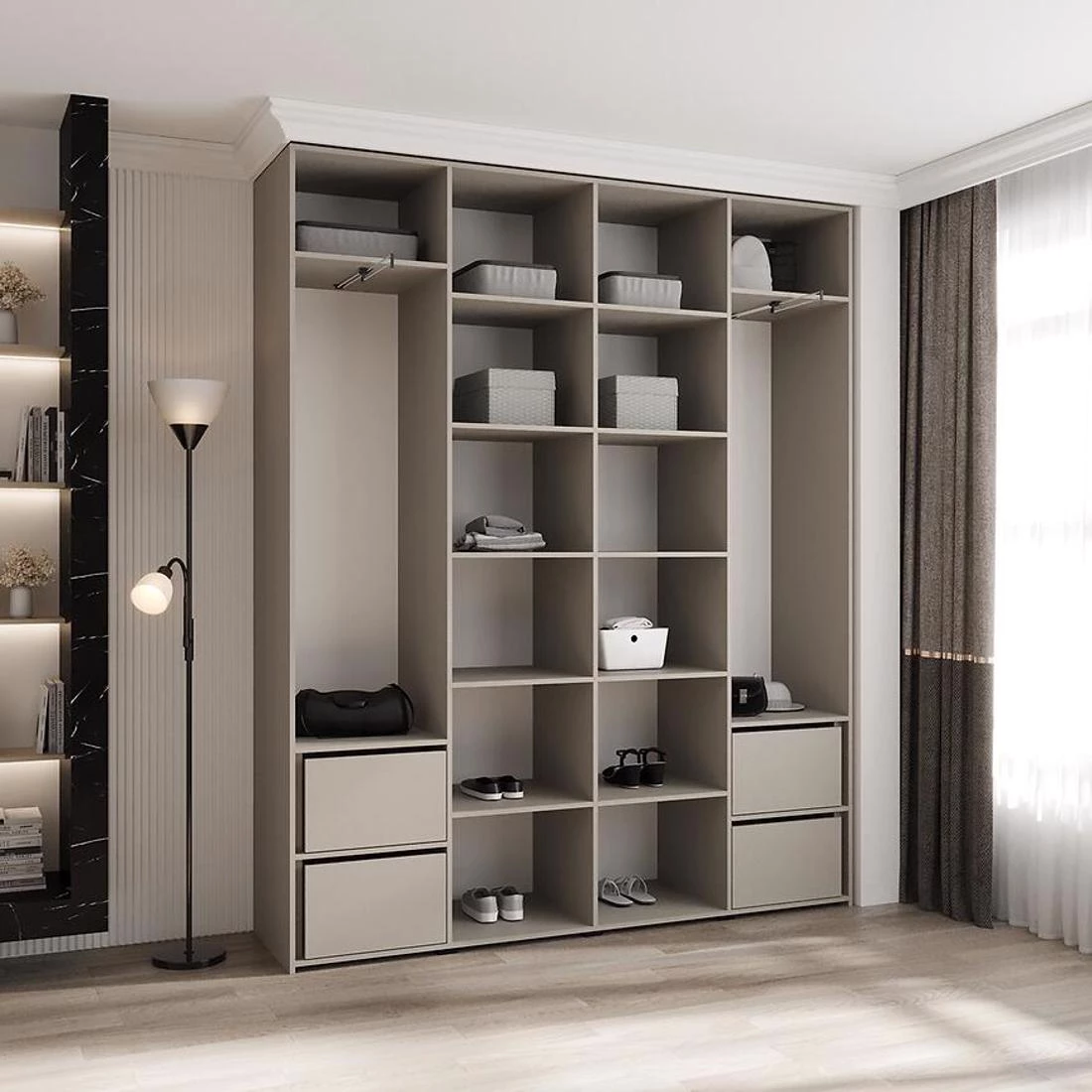 Como 1-200 ormar 40x200x245,5 cm bela/zlatna