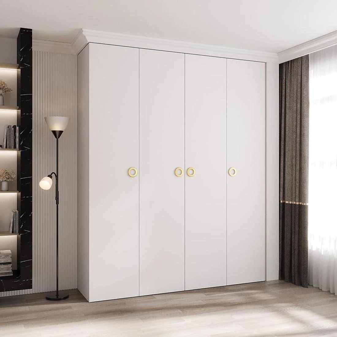 Como 1-200 ormar 40x200x245,5 cm bela/zlatna