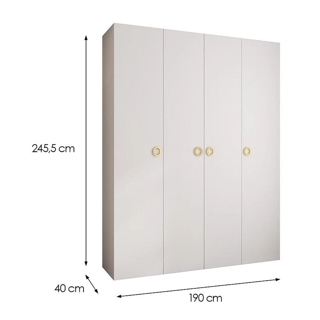Como 1-190 ormar 40x190x245,5 cm bela/zlatna