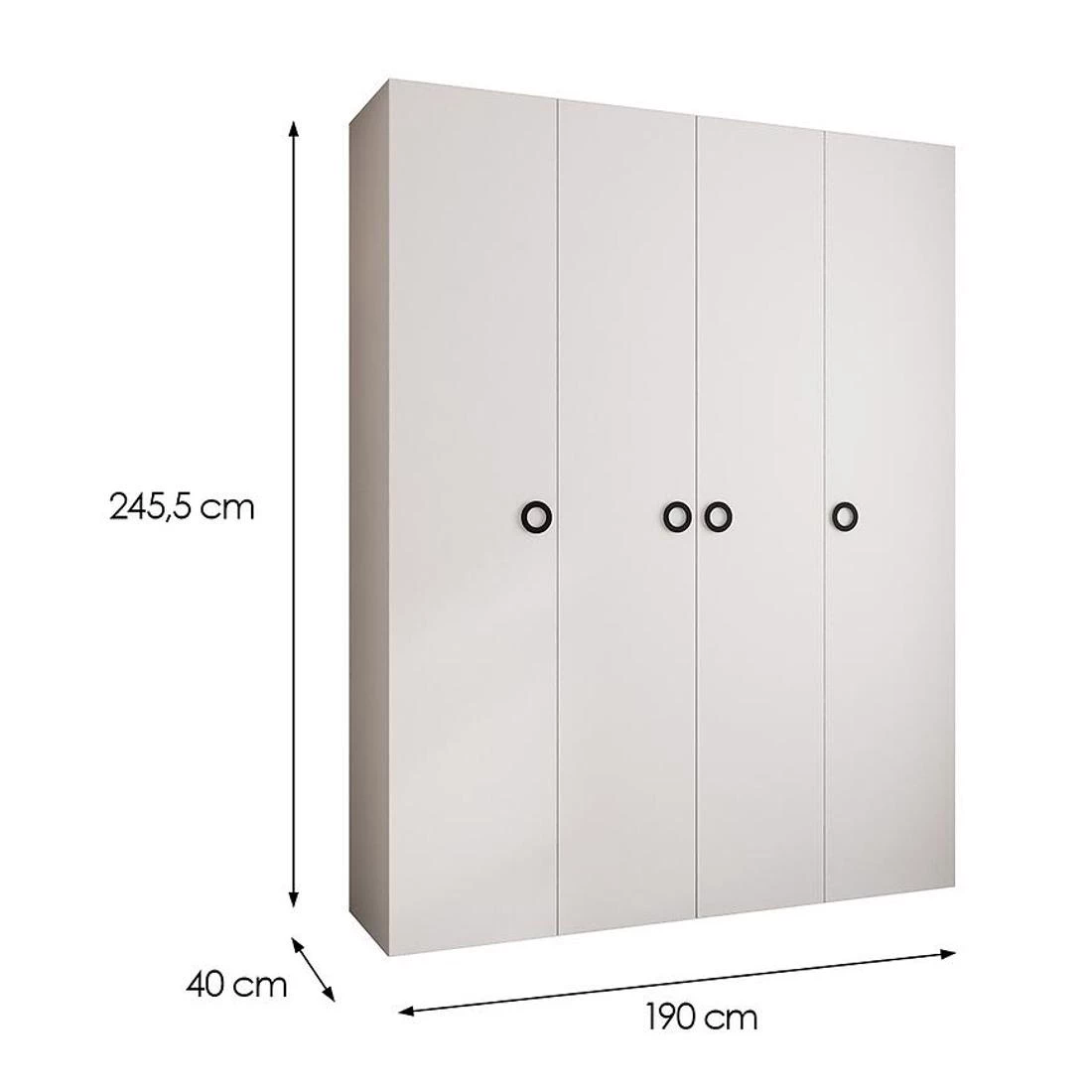 Como 1-190 ormar 40x190x245,5 cm bela/crna