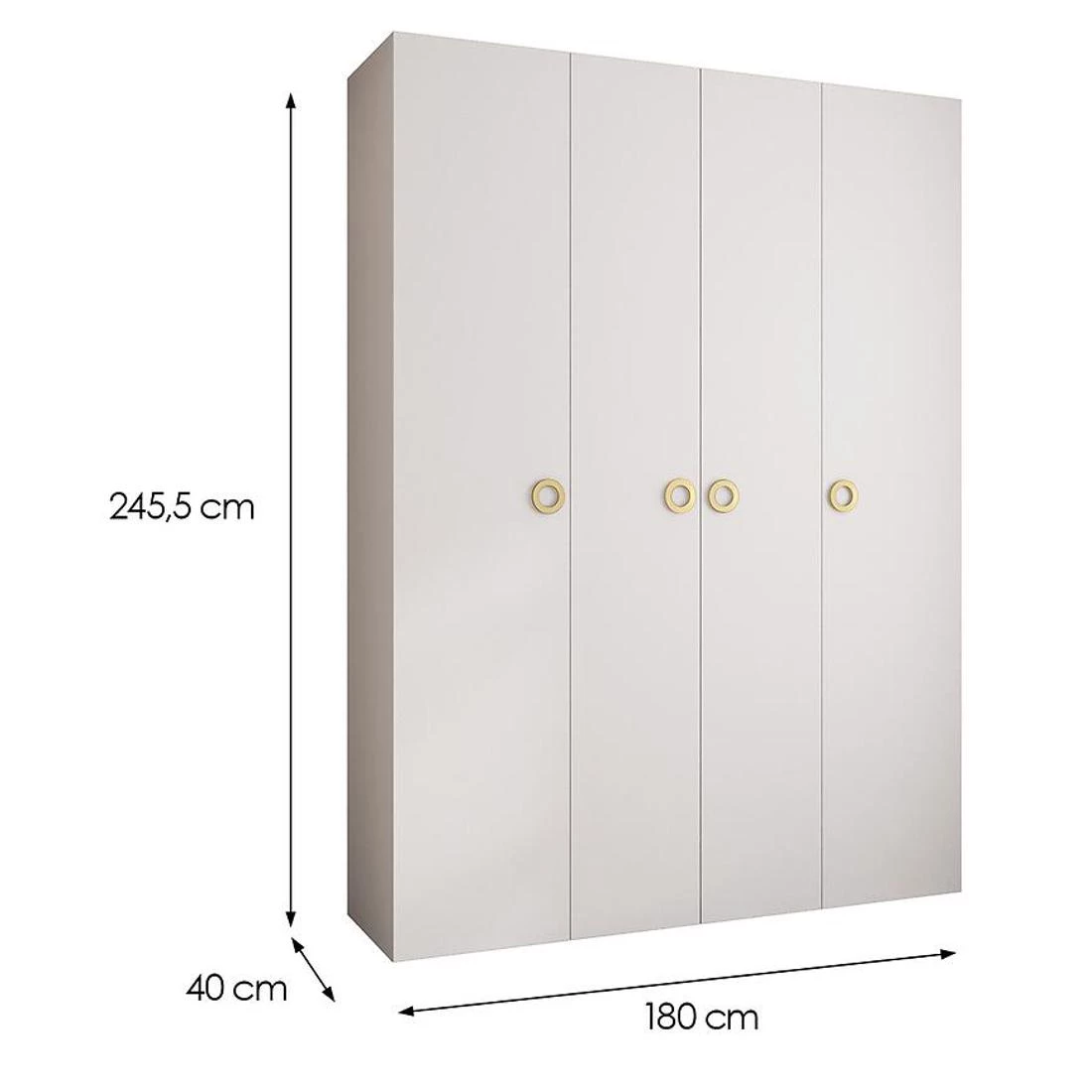 Como 1-180 ormar 40x180x245,5 cm bela/zlatna