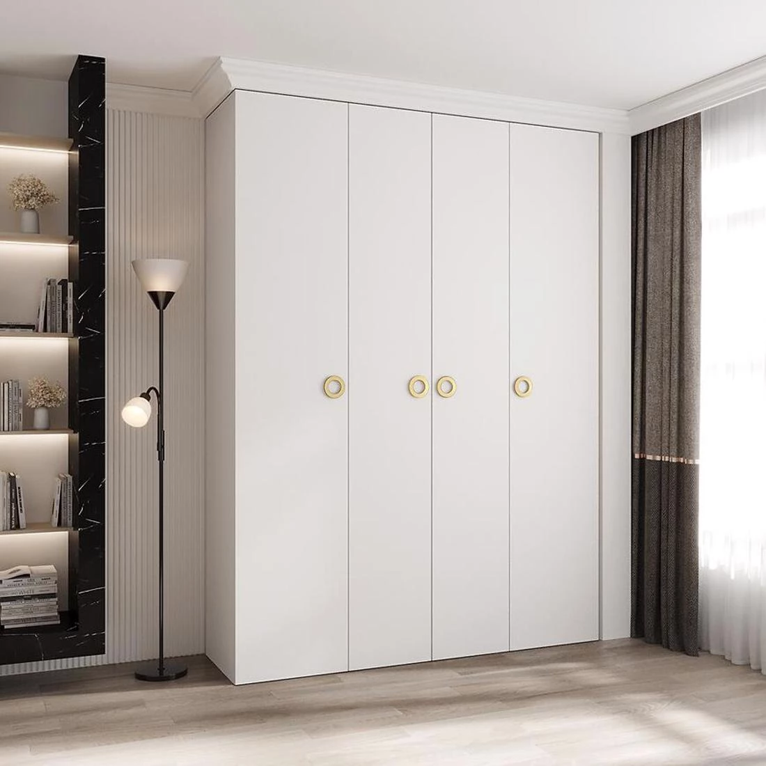Como 1-180 ormar 40x180x245,5 cm bela/zlatna
