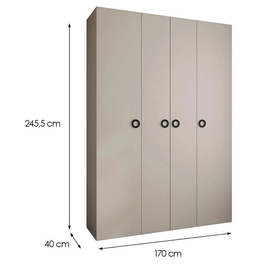 Como 1-170 ormar 40x170x245,5 cm kašmir/crna
