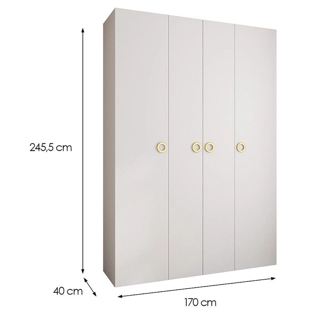 Como 1-170 ormar  40x170x245,5 cm bela/zlatna