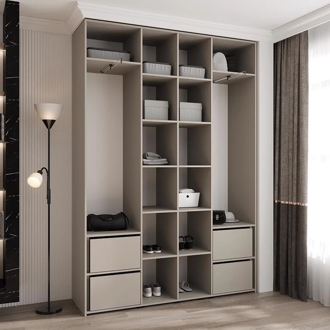Como 1-170 ormar 40x170x245,5 cm bela/crna