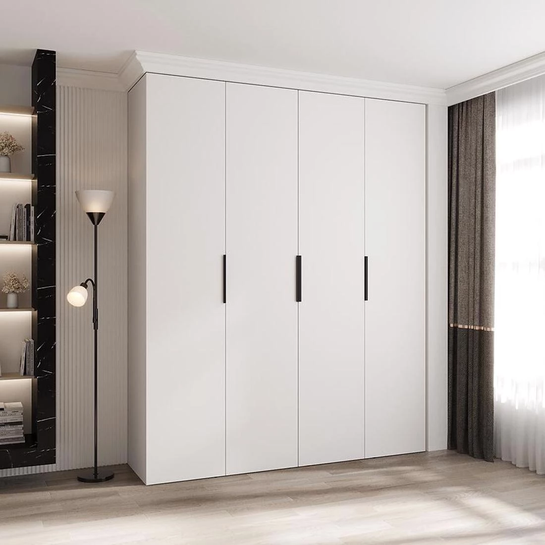 Como 4-200 ormar  50x200x245,5 cm bela/crna