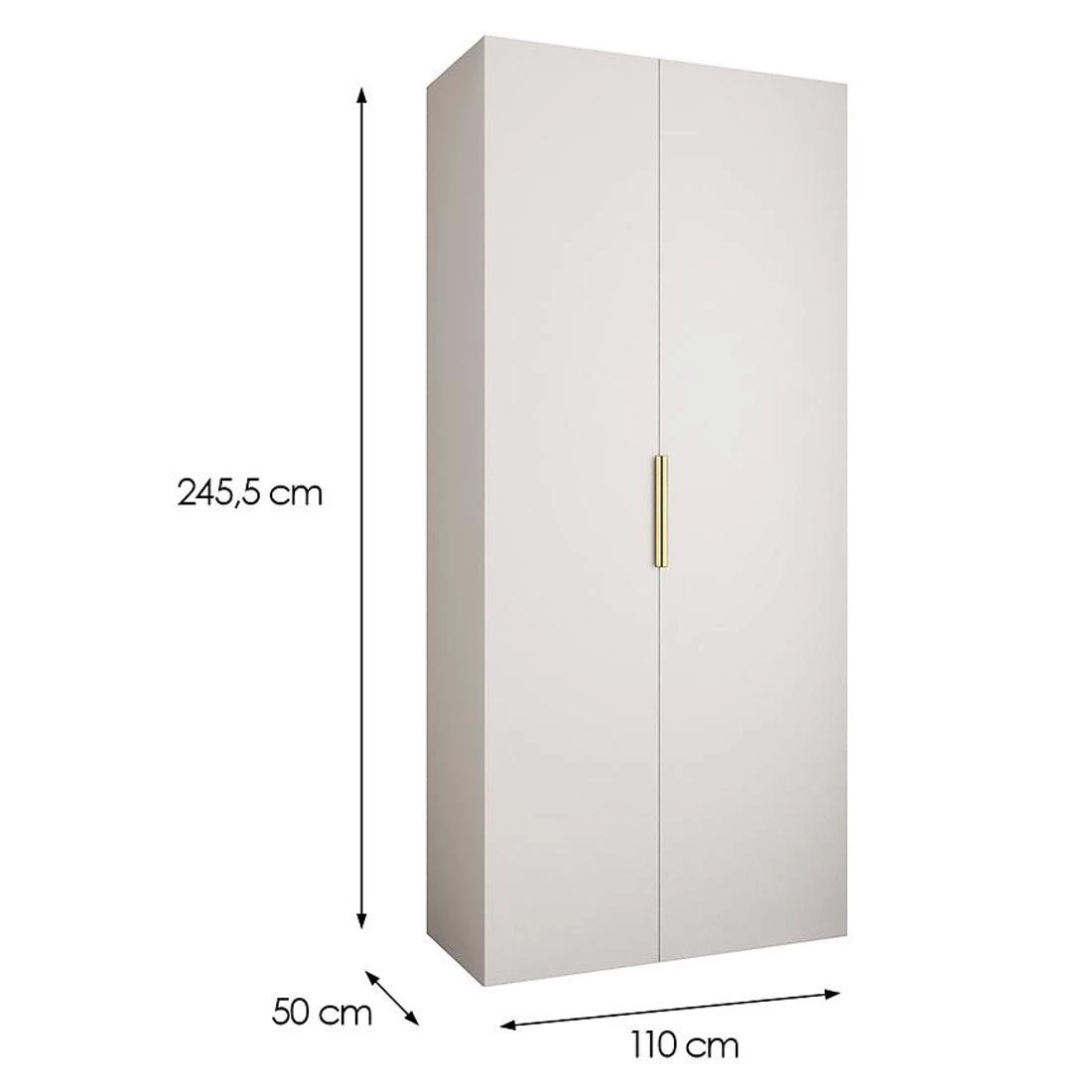 Como 4-110 ormar 50x110x245,5 cm bela/zlatna