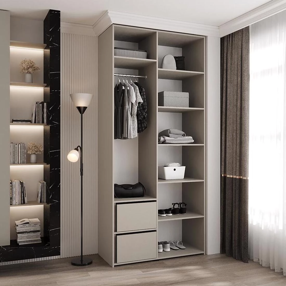 Como 4-110 ormar 50x110x245,5 cm bela/zlatna