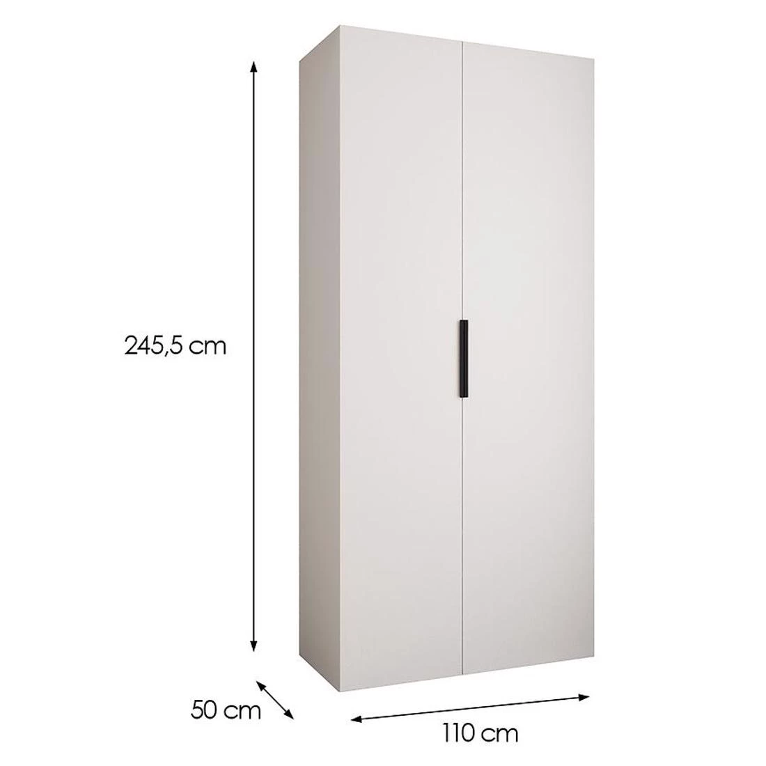 Como 4-110 ormar 50x110x245,5 cm bela/crna