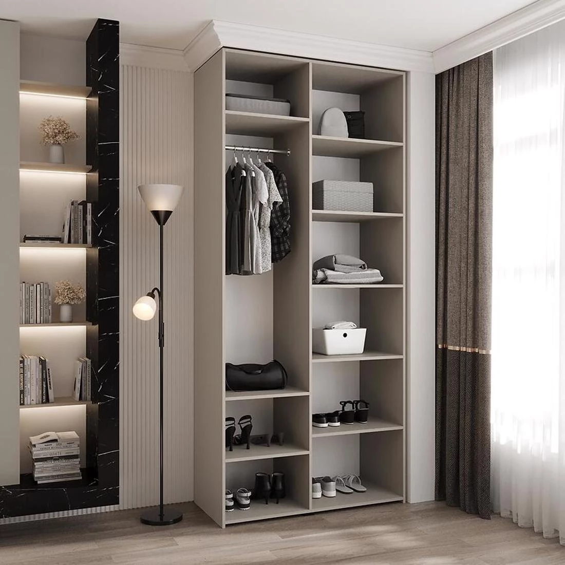 Como 4-110 ormar 50x110x245,5 cm bela/crna