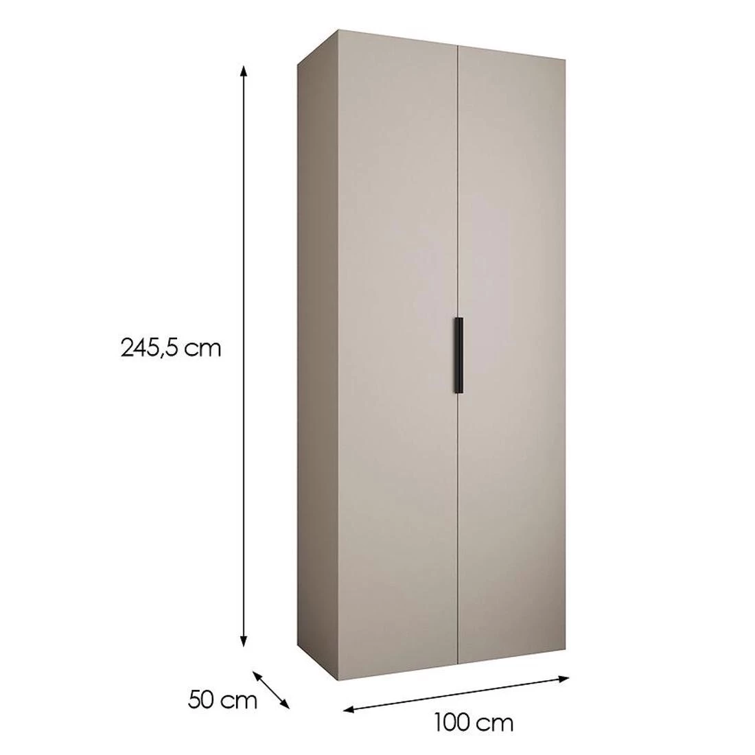 Como 4-100 ormar  50x100x245,5 cm kašmir/crna