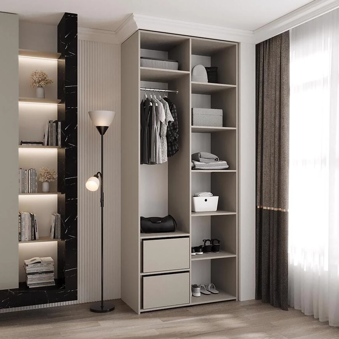 Como 4-100 ormar  50x100x245,5 cm kašmir/crna