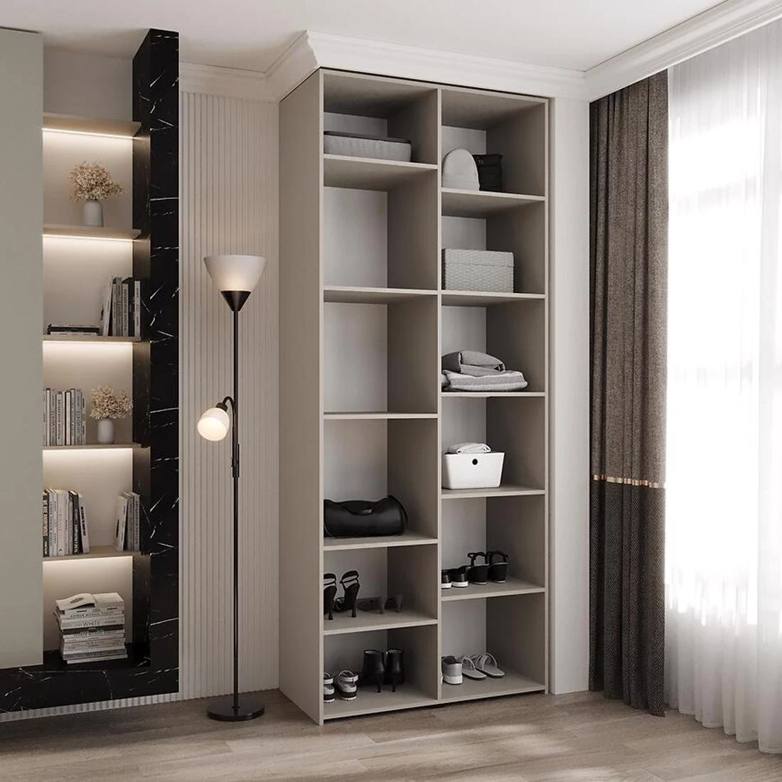 Como 4-100 ormar  50x100x245,5 cm kašmir/crna