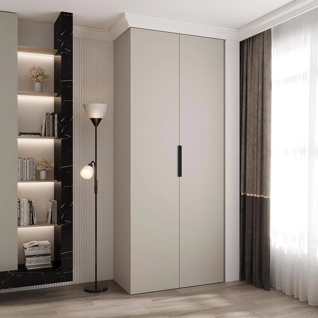 Como 4-100 ormar  50x100x245,5 cm kašmir/crna