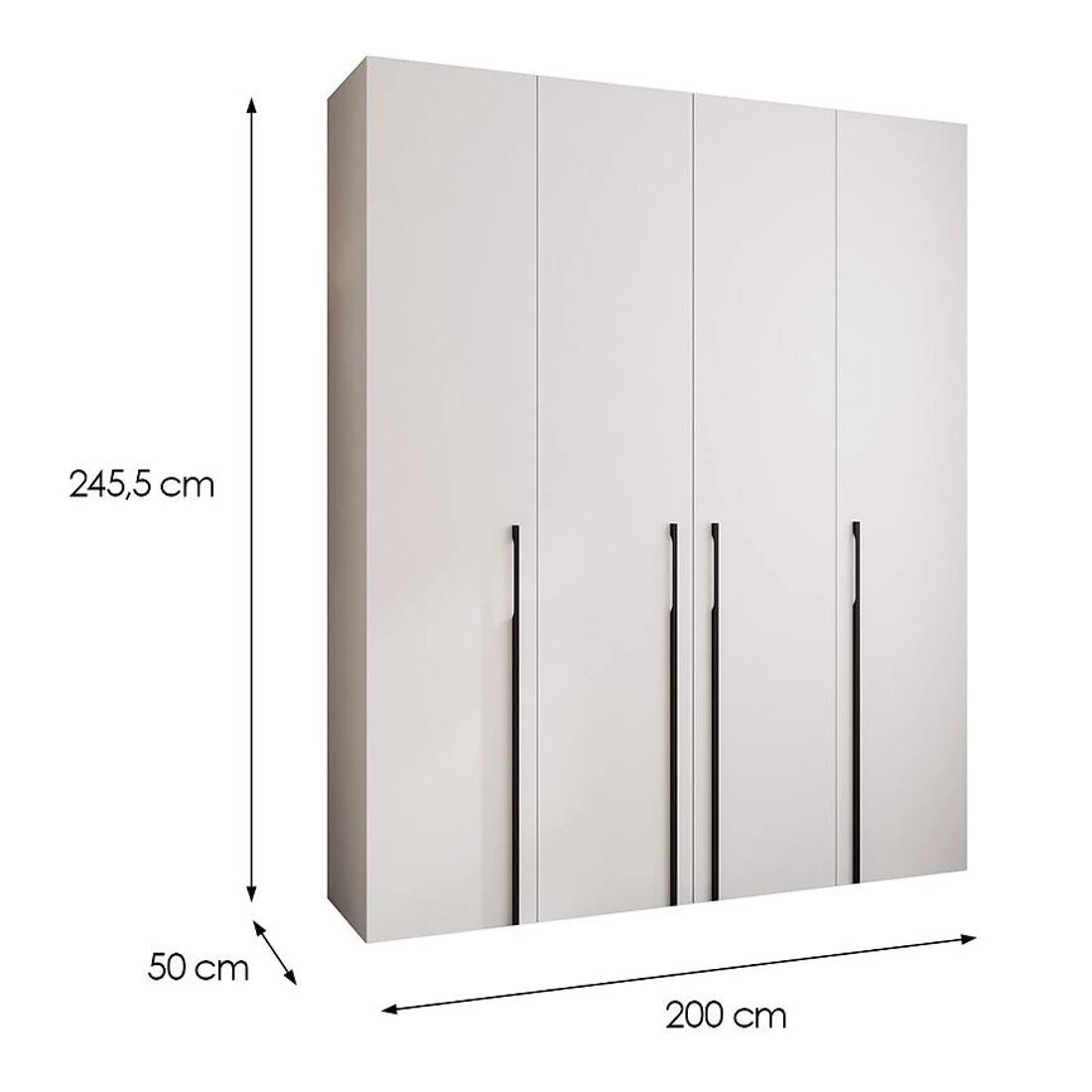 Como 3-200 ormar 50x200x245,5 cm bela/crna