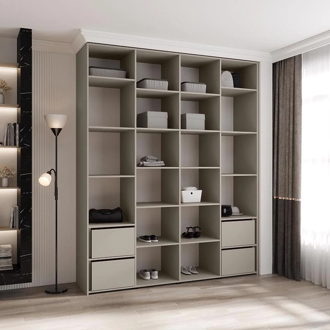 Como 3-200 ormar 50x200x245,5 cm bela/crna