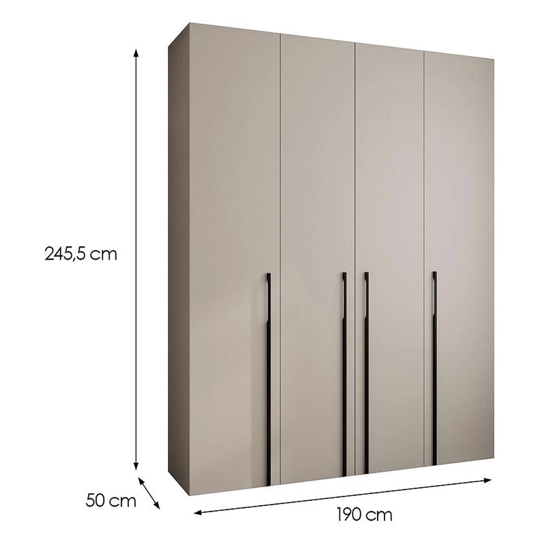 Como 3-190 ormar 50x190x245,5 cm kašmir/crna