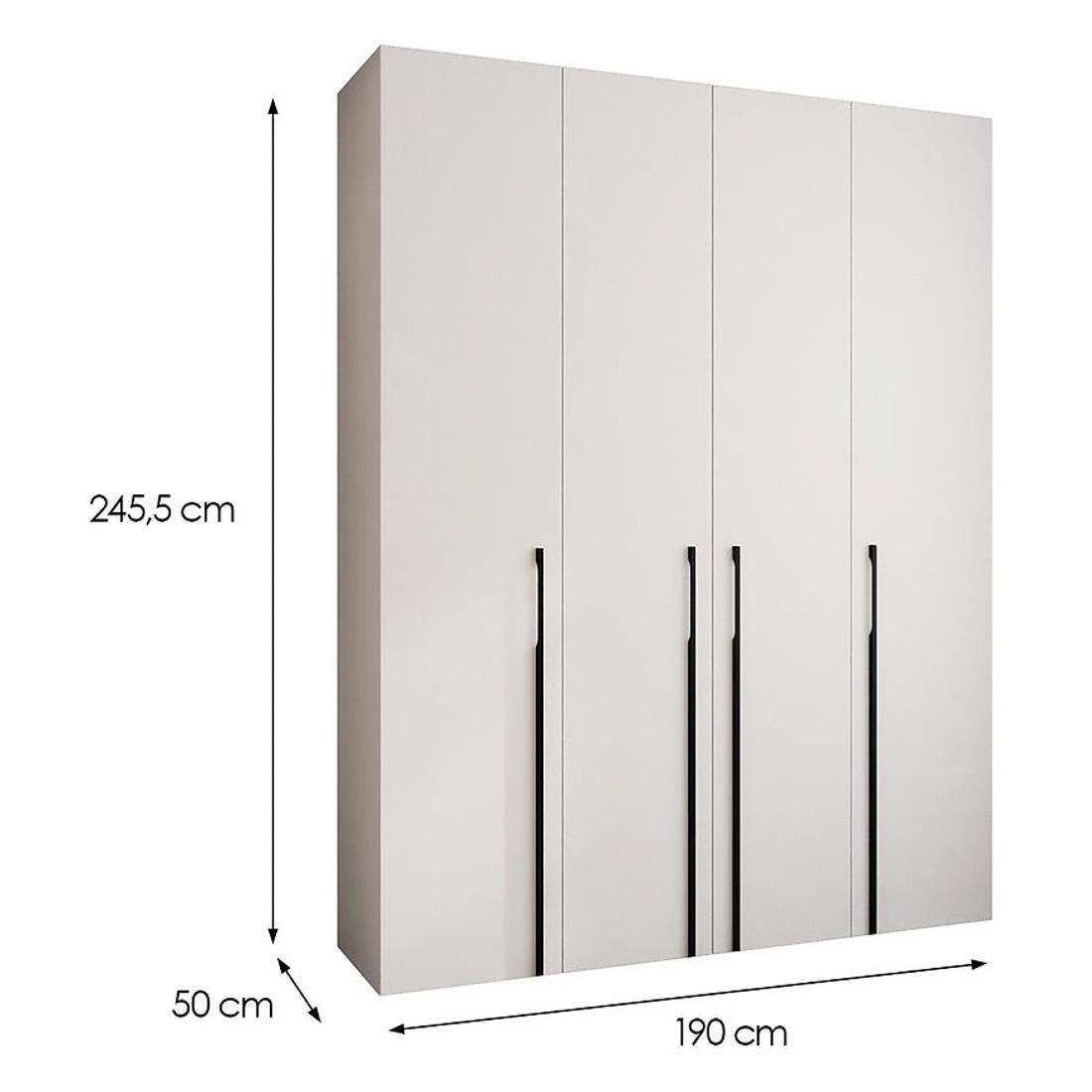 Como 3-190 ormar 50x190x245,5 cm belo/crni