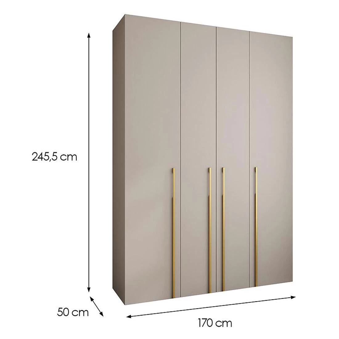 Como 3-170 ormar  50x170x245,5 cm kašmir/zlatna