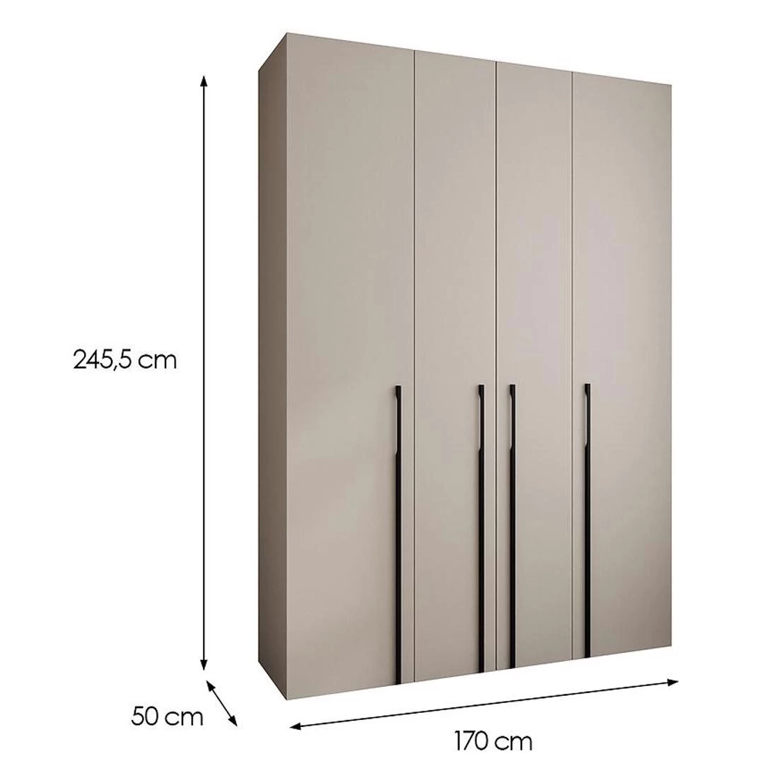 Como 3-170 ormar 50x170x245,5 cm kašmir/crna