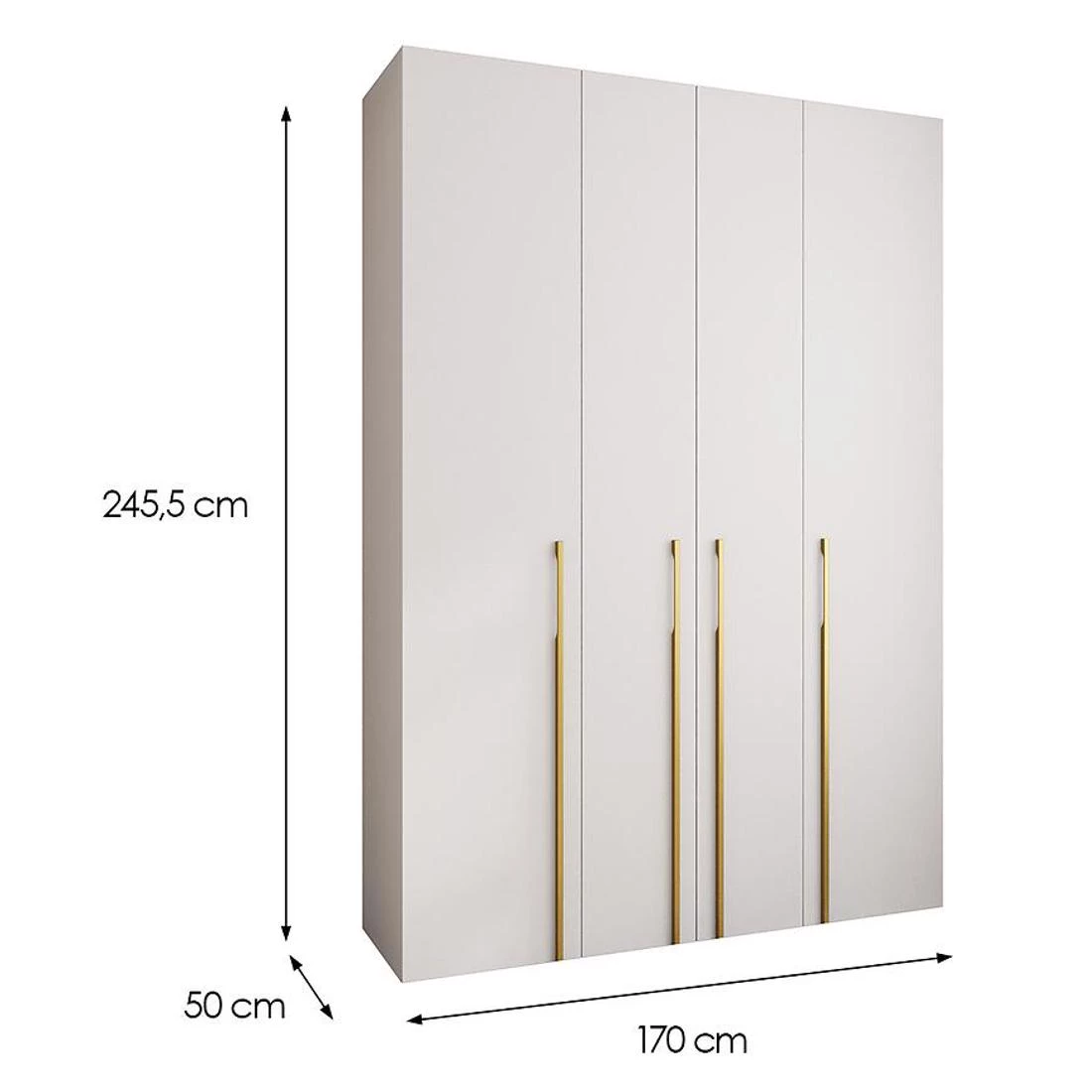 Como 3-170 ormar 50x170x245,5 cm  belo/zlatno